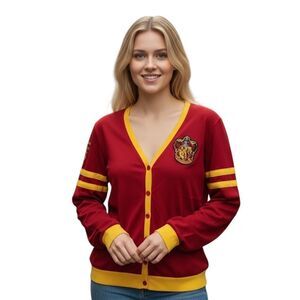 Harry Potter Gryffindor Cardigan Womens Large Deathly Hallows Socks Set Book